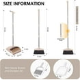 thumbnail image 3 of XXXFLOWER Broom and Dustpan Set with Long Handle, Light Weight Stainless Steel Poles Brown & Beige, 3 of 9
