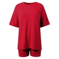 thumbnail image 4 of Women's Sports Shorts Suit Set - Round Neck T-Shirt & Athletic Shorts - Breathable Polyester - Machine Washable - Spring/Summer - XS-XXXXL, 4 of 6