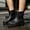 Black, variant on Women's Fashion Short Ankle Rain Boots Deep Anti Slip Block Sole Waterproof Matte Surface Earth Tone Shades for Backyard Gardening Lakeside Fishing Trips Black 36