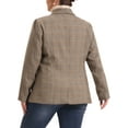 thumbnail image 3 of Agnes Orinda Women's Plus Size Plaid Notched Lapel Wear-to-Work Formal Blazer 4X Brown, 3 of 6