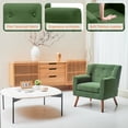 thumbnail image 3 of Mid-Century Accent Chair,Modern Comfy Armchair Upholstered Reading Chair Single Sofa Chair for Living Room,Apartment, Green, 3 of 7