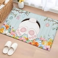 thumbnail image 2 of Easter Bunny Area Rugs Collection 2'x3', Easter Eggs Spring Farmhouse Wood Grain Teal Blue Non Slip Indoor Rectangle Throw Runner Rug Floor Mat Carpet for Living Room Dining Table Bedroom Nursery, 2 of 9