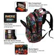 thumbnail image 5 of FORMRS Unisex Backpack Elementary School Travel Bookbag with Reflective Stripes, Vibrant Flowers Pattern, 5 of 7