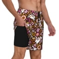 thumbnail image 2 of Sikiie Flower Bunny Print Men's Double Layer Swimming Trunks, Adjustable Waistband and Pockets Sports Swimming Trunks, Beach Swimwear-Small, 2 of 6
