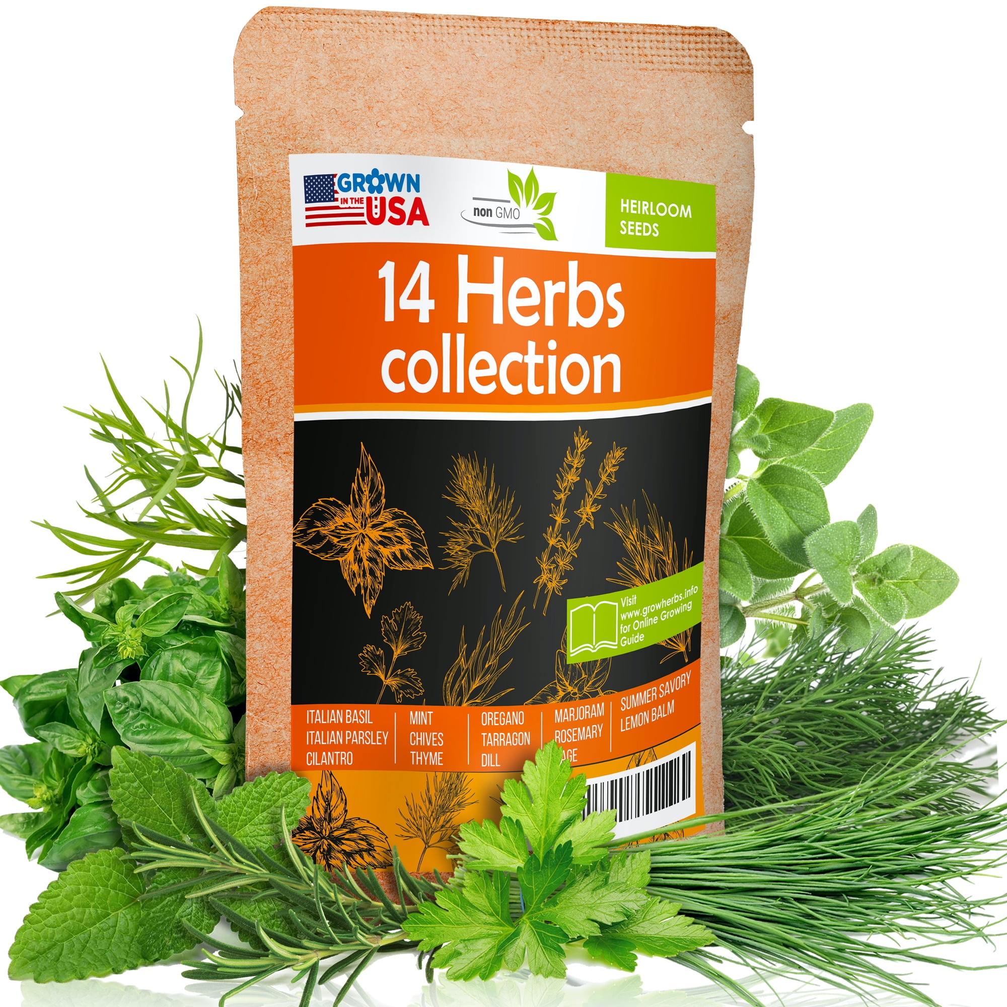 Edible Greens Herbs Seed Pack Greek Mediterranean  Heirloom Organic NON GMO