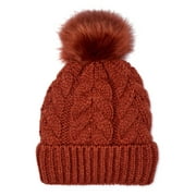 Time and Tru Women’s Cable Knit Pom Beanie