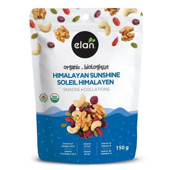 Elan Organic Himalayan Sunshine ESF27 Mix, 5.3 oz, Non-GMO, Vegan, Gluten-Free, Kosher, Dried Fruits (Dried Cranberries, Dried Goji Berries), Nuts (Cashews, Walnuts), Pumpkin Seeds