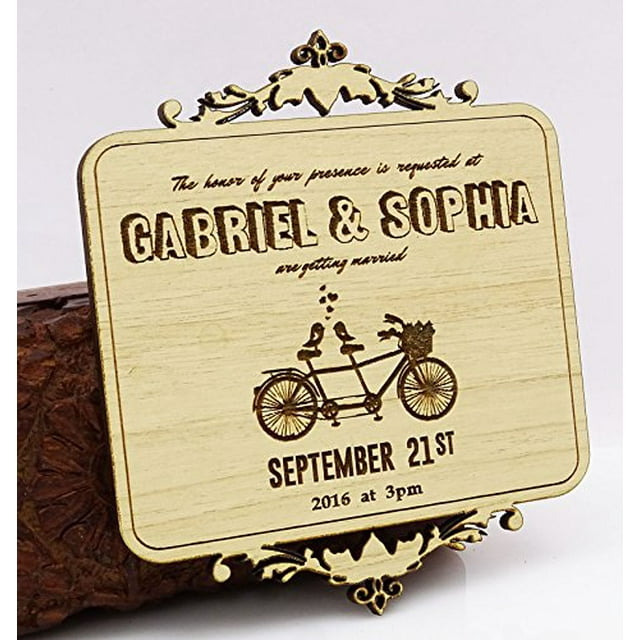 Custom Engraved Wooden Magnet Personalized Gift 10 Rustic Wedding Save the Date Wood Magnet