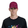 thumbnail image 6 of Baseball Cap, Black red pink bright zebra print Trucker Hats Women Dad Hat for Workouts - Baseball hat Adjustable Size, 6 of 7