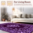 thumbnail image 2 of ODIKA 8'x10' Machine Washable Non-Slip Area Rug, Symphony Ornate Baroque Vintage Heirloom Treasure High Traffic Rug with Pad, Purple, 454028, 2 of 8