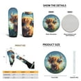 thumbnail image 6 of Yuyamidu Highland Cow Car Seat Covers Full Set with Steering Wheel Cover Blue Flower Car Carpet Mats Seat Belt Pads Handbrake Cover Set Auto Cup Holders, 15 PCS, 6 of 6