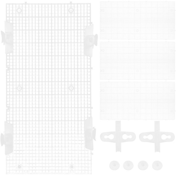 SHOWERORO 4Ud Panel Divisor Para Acuario Transparente Con Rejilla Para Aislamiento Y Filtración Eficiente