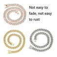 thumbnail image 2 of (Rose Gold-45cm)NL016 Hip-Hop Alloy Full Diamond Cuban Necklace, 2 of 5