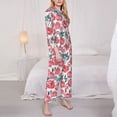 thumbnail image 3 of Fotbe Rose Flowers Pattern Long Sleeve Pajama Set for Women,Sleepwear Set,2-piece Loungewear Set,Soft PJs Comfy Nightwear with Pockets -X-Large, 3 of 7