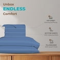 thumbnail image 4 of 5Pcs Premium 100% Egyptian Cotton Sheets Split California King Sheets for Adjustable Beds 800 Thread Count 100% Egyptian Cotton, 12" Deep Pocket Adjustable Bed Sheets, Medium Blue Solid, 4 of 7