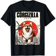 thumbnail image 1 of Camiseta para perrito de CorgiZilla con parodia japonesa de arte de Corgi para mamá y papá, 1 of 2