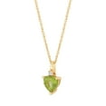 thumbnail image 4 of Brilliance Fine Jewelry Heart Peridot and White Cubic Zirconia Pendant Necklace in Sterling Silver and 14KT Gold Plate, 4 of 4