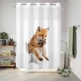 thumbnail image 6 of No Hook Shower Curtain, Funny Foxes Shower Curtains for Bathroom with See Through Top Window, Cute Art Fun Lovely Animals on Toilets Waterproof & Washable Bath Curtain Extra Long 72"x84", 6 of 9
