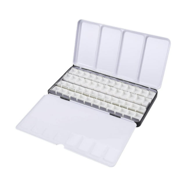 Paleta de acuarela de metal, lata de acuarela, caja de pintura de metal, caja de pintura para viajes, bricolaje 52 medias sartenes