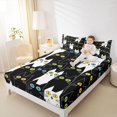 thumbnail image 4 of jejeloiu Abstract Cartoon Kitten Twin Sheet Sets,Colorful Cute Cat Twin Fitted Sheet,White Black Flat Sheet For Girls,Super Cozy Room Decor,3pcs, 4 of 7