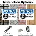thumbnail image 3 of (2 Pack) Hard Hat Area OSHA Notice Sign 10 Inch X 7 Inch Indoor / Outdoor Rust-Free Aluminum Metal Signs for Workplace, Workshop, and Construction Site, Made in the USA, 3 of 8