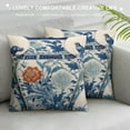 thumbnail image 3 of Nawypu  Blue Chinoiserie Vase Pillow Cover Blue and White Porcelain Oriental Garden Pillow Case Asian Scenic Chinoiserie Pillows Rustic Farmhouse Throw Pillow Covers for Chair, 3 of 5