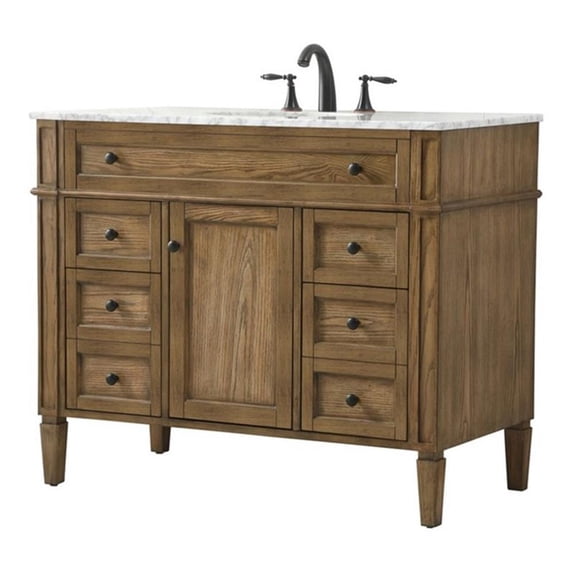 Elegant Lighting Vf12542 Park Avenue 42" Free Standing Single Basin Vanity Set - Wood