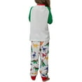 thumbnail image 3 of Family Matching Parent-Child Christmas Pajamas Sets Cartoon Dinosaur Print Long Sleeve T-Shirt + Long Pants Jumpsuit, 3 of 10
