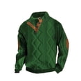 thumbnail image 4 of Wxolcjlv Men Cable Knit Pullover Sweater Button Collar Cut Winter Outer Sweaters, 4 of 4