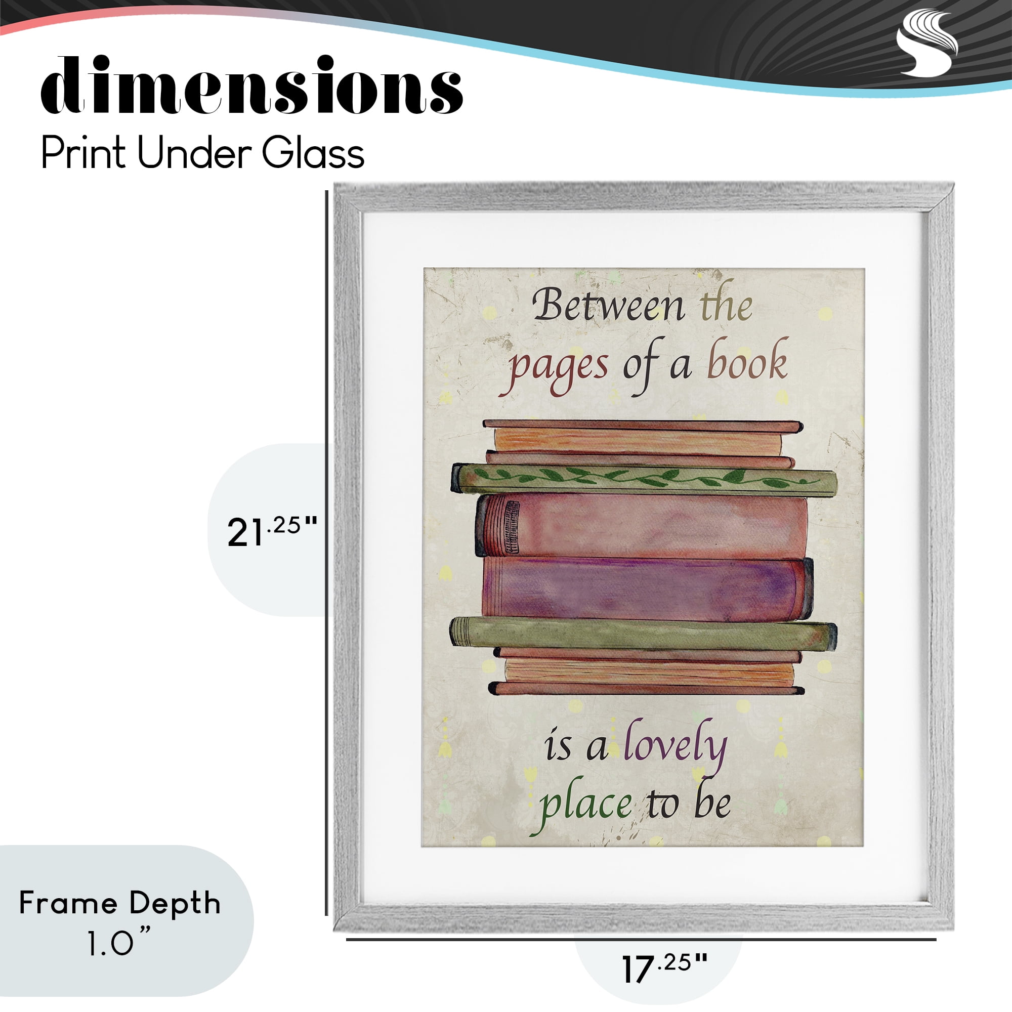 Stupell Industries Between Pages Of A Book Gray Framed Print Under Glass, design by Julia Frost