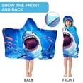 thumbnail image 4 of Toalla de Playa Tiburón para Niños con Capucha, Toalla con Capucha de Animales Marinos para Niños 76 cm x 127 cm, Toalla de Baño Poncho de Microfibra Absorbente y Suave para Piscina y Natación, 4 of 7