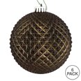 thumbnail image 3 of Vickerman 4" Gunmetal Durian Glitter Ball Ornament, 6 per Bag, 3 of 3