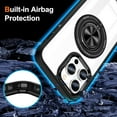 thumbnail image 6 of Phone Case for Apple iPhone 15 (6.1") Clear Transparent Back Hybrid with Rotate Ring Stand & MagSafe Compatible Shockproof Slim TPU PC Cover [Black], 6 of 8
