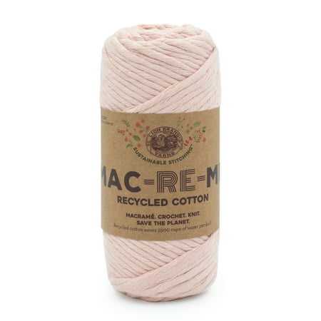 UPC: 0842093139096 | Lion Brand Yarn Mac-Re-Me Sweet Pink Super Bulky Recycled Cotton Pink Yarn 1 Cone