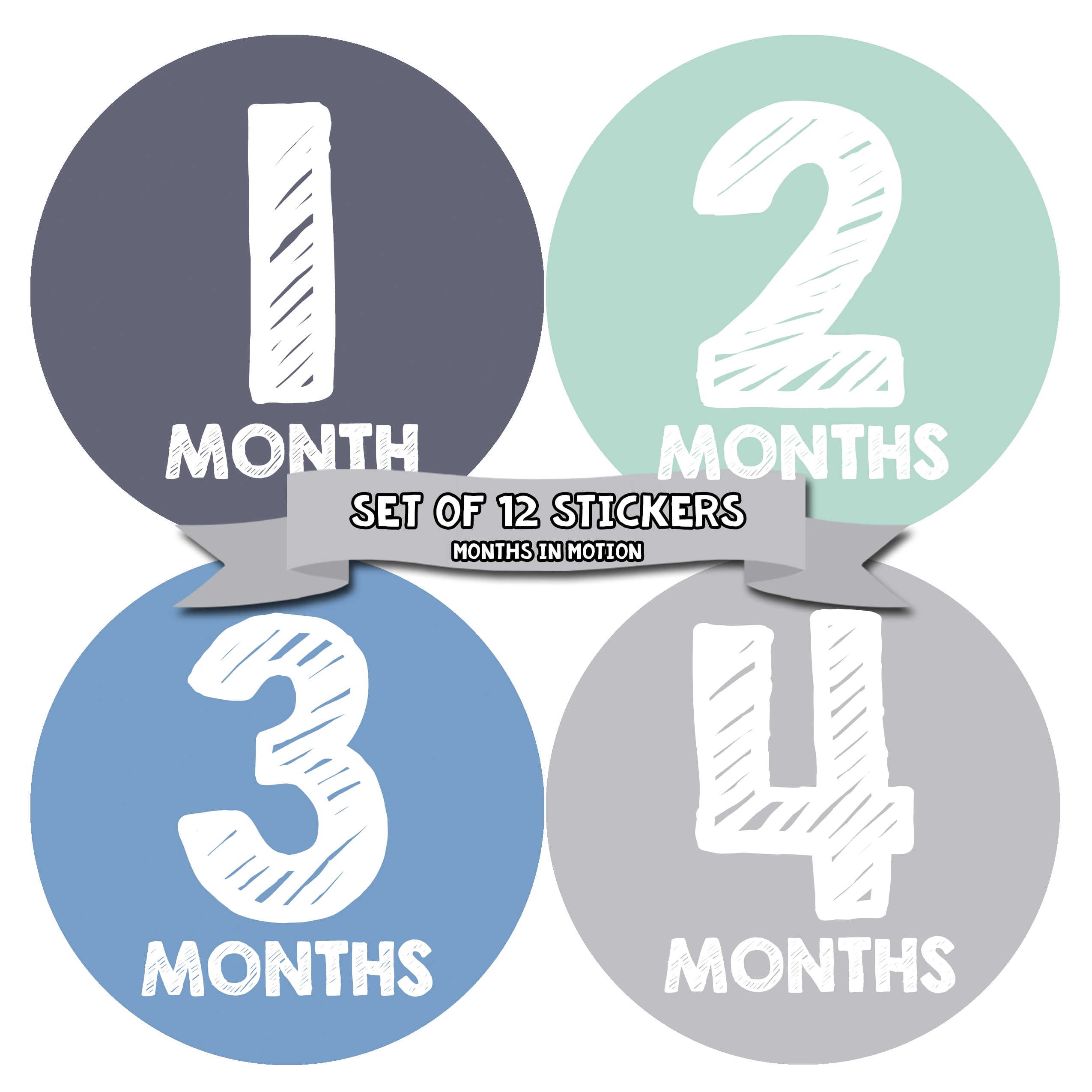 Set of 20 Baby Boy Stickers Months in Motion Baby Monthly Stickers Newborn Boy Stickers Baby Milestone Stickers Newborn Monthly Milestone Stickers Month Stickers for Baby Boy