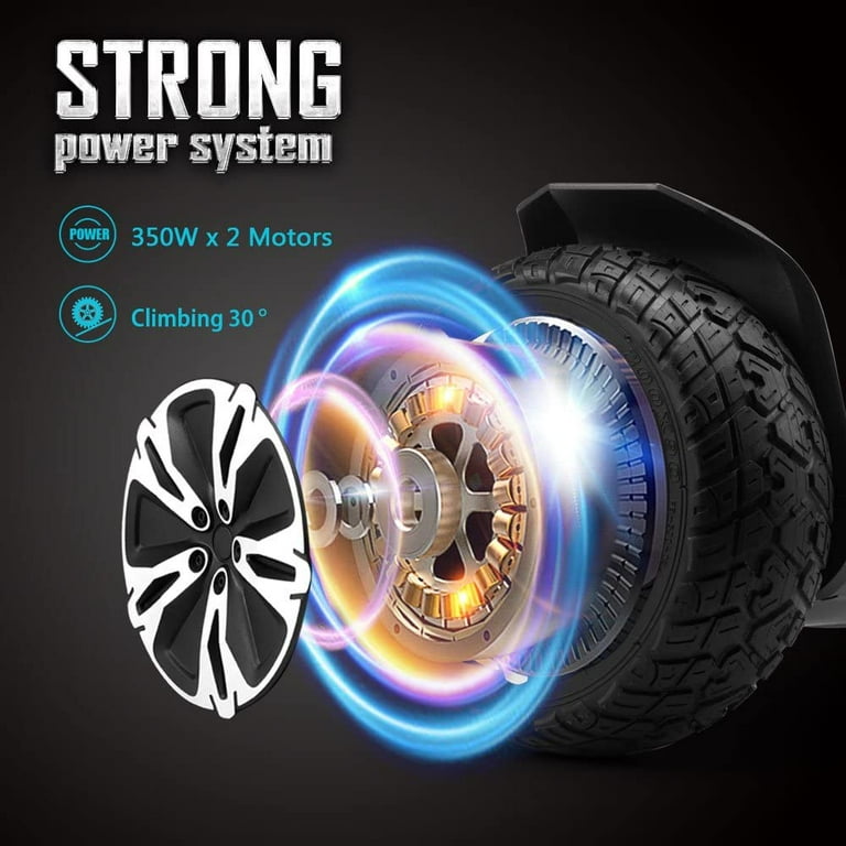 GYROOR Warrior All Terrain Hoverboard 8.5in Bluetooth LED UL2272 Certified Blue Walmart