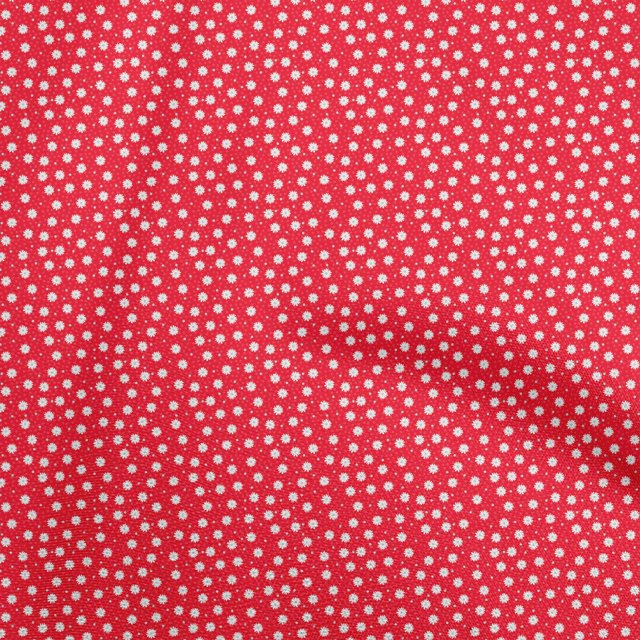 oneOone Tissu Polyester Spandex Rouge Matériel de Robe Florale Tissu Imprimé Tissu au Mètre 56 Pouces de Large