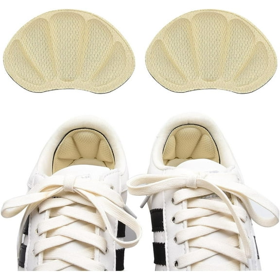 2 Pairs Back of Heel Pads for Too Big Shoes, Heel Grips for Loose Shoes, Reusable Adhesive Heel Cushion Liner for Women Shoes, Improves Shoe Comfort and Fit, Nude