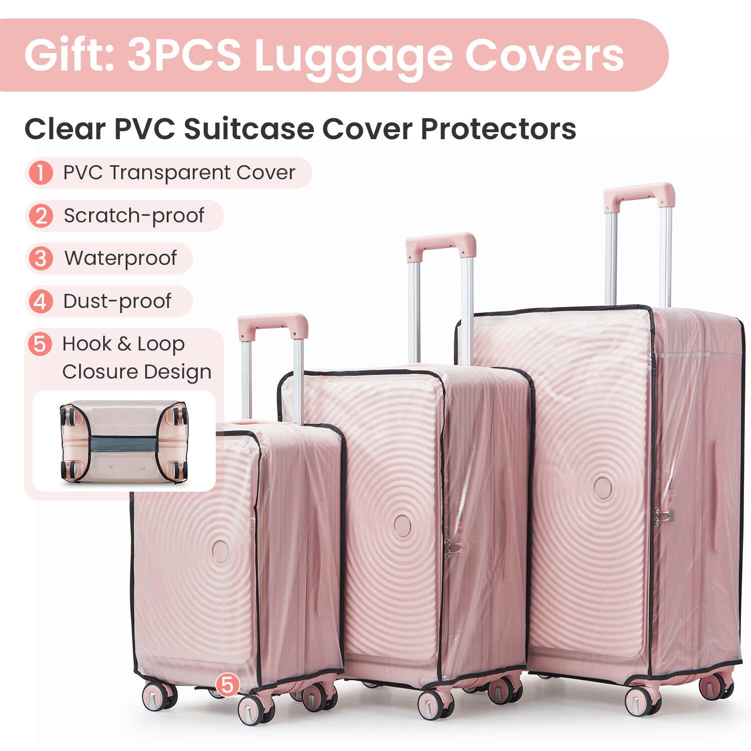 Hardside Luggage Luggage Sets 3 Piece(20/24/28), Expandable Carry On Luggage with TSA Lock Airline Approved, PC Hard Shell and Lightweight Suitcase with Front Pocket and Spinner Wheels,Hardside Suit