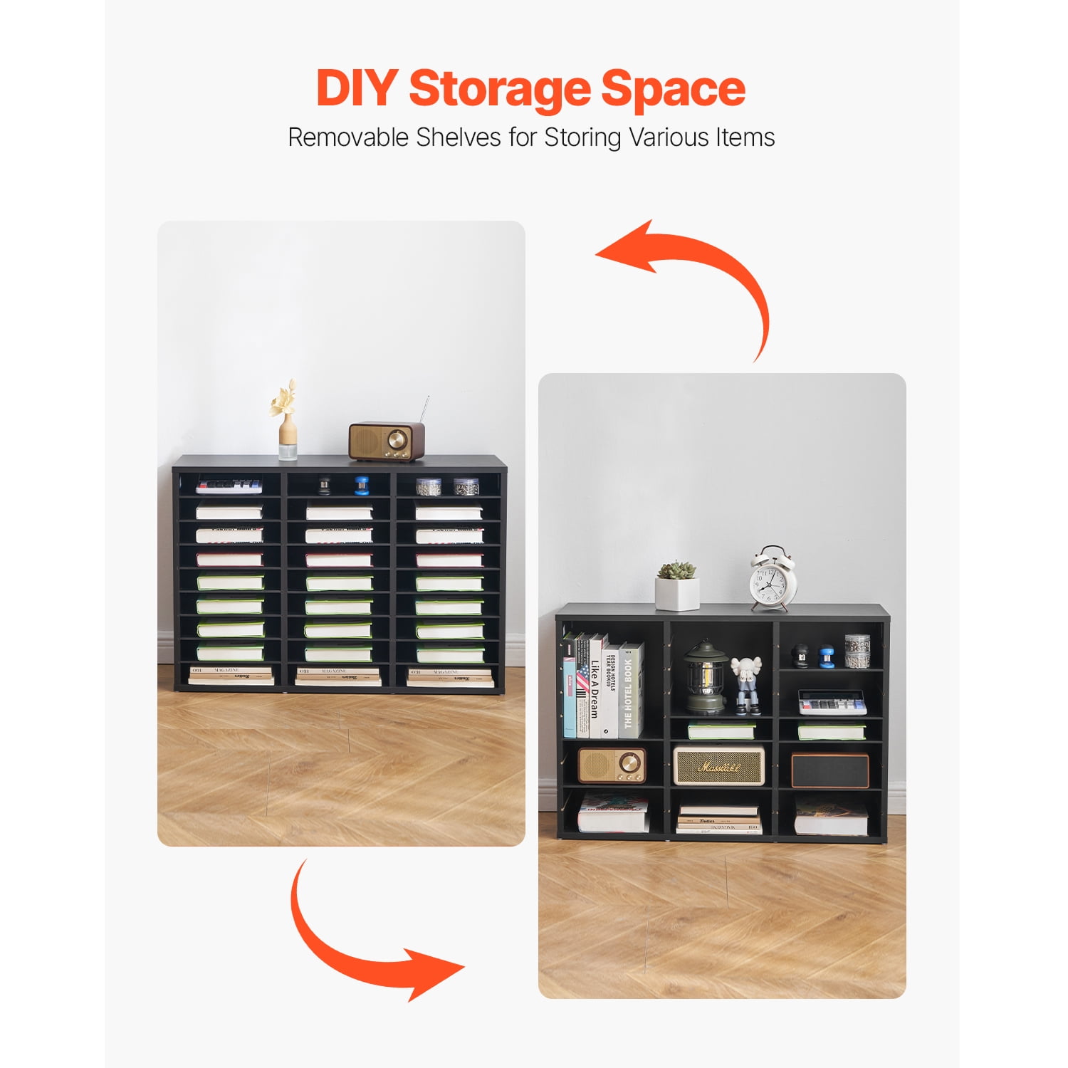 KFFKFF Document Divider, 27 Sections Office Postbox with Adjustable Racks, Timber Postbox Arranger Particle Board for Office, Home, Classroom Storage, Paper Organizer for Files, Documents, Papers