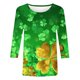 thumbnail image 5 of RKSTN 3/4 Length Sleeve Womens Tops Oversized Crewneck St Patricks Day Lucky Shamrocks Graphic Print T Shirt Womens Casual Plus Size Round Neck Loose Irish Festivities Three Quarter Sleeve Shirt, 5 of 6