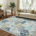 thumbnail image 2 of Hasoo Large Area Rug 10' x 13' Rug for Living Room Bedroom Floral Non-Slip Washable Accent Indoor Carpet, Blue/Yellow, 2 of 5