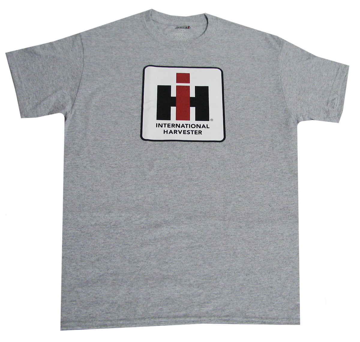 International Harvester Heather Charcoal IH Logo Front & Back Men's T-Shirt 