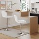 thumbnail image 2 of JJUN Bar Stools Modern Pu Leather Swivel Adjustable Hydraulic Bar Stool Square Counter Height Stool Set of 2 (White), 2 of 8