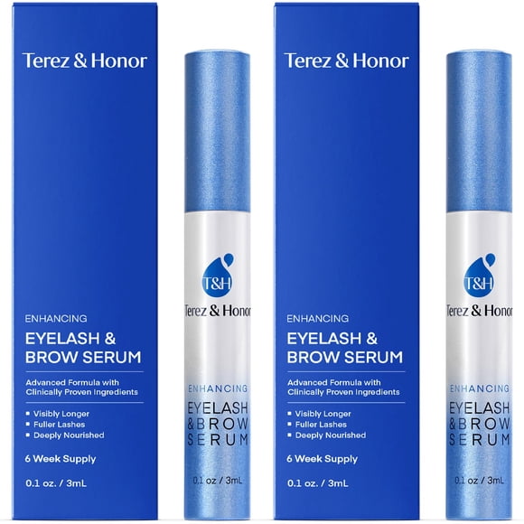 Sérum para pestañas y cejas Terez & Honor Advanced, paquete de 2