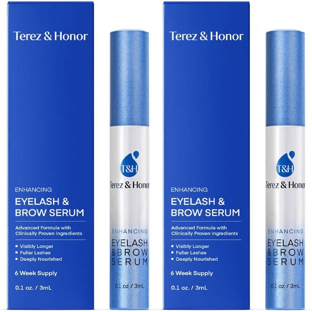 Sérum para pestañas y cejas Terez & Honor Advanced, paquete de 2