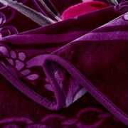 Jin Mai Lan Purple, Pink Polyester Bed Blanket, King