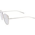 thumbnail image 3 of Modern Matte Metal Cat Eye Sunglasses Flat Lens 56mm (Silver / Silver Mirror), 3 of 4