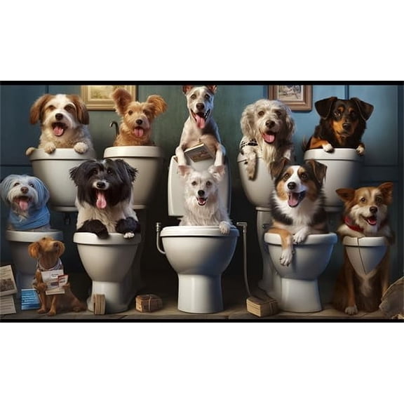 Jigsaw Puzzles 500 Pieces For Adults Dogs Bathroom Toilet Formation Wooden Educational Games For Family Friend Home Decoration Funny Wall Art Gift