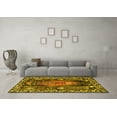thumbnail image 3 of Ahgly Company Machine Washable Indoor Rectangle Medallion Yellow Traditional Area Rugs, 5' x 8', 3 of 4